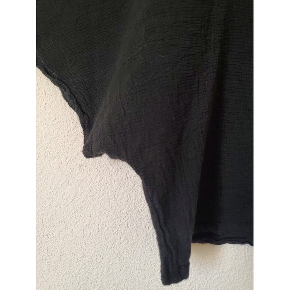 Tempo Paris Black Linen VNeck Dolman Sleeve Top Size S Made in Italy Lagenlook - Picture 6 of 9